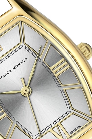 Stalen Quartz Horloge met Diamant - Goudkleurig en Zilverkleurig