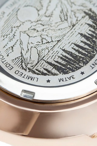 Stalen Quartz Horloge met echte kristallen- Frederic Graff