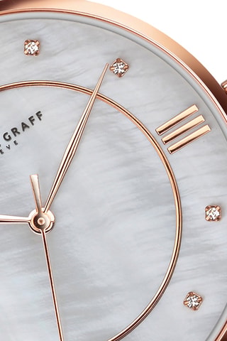 Stalen Quartz Horloge met echte kristallen- Frederic Graff