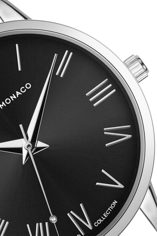Stalen Quartz Horloge met Diamant - Monica Monaco