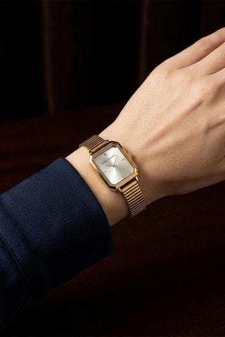 Stalen Quartz Horloge - Goudkleurig - Marc Malone