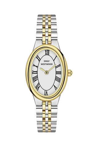 Stalen Quartz Horloge - Zilverkleurig en Goudkleurig