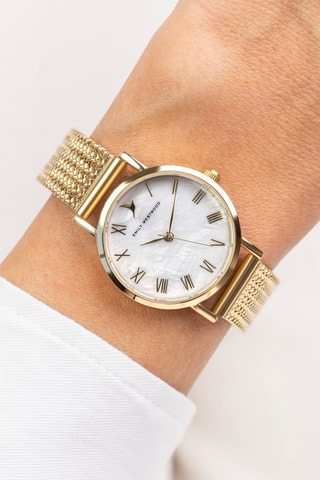 Stalen en Parelmoeren Quartz Horloge - Emily Westwood