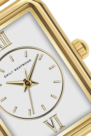 Stalen Quartz Horloge - Goudkleurig en Wit - Emily Westwood