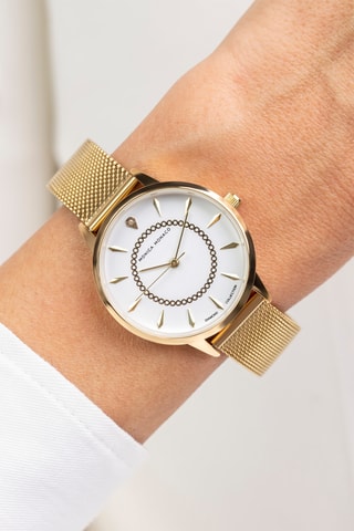 Stalen Quartz Horloge met Diamant - Monica Monaco