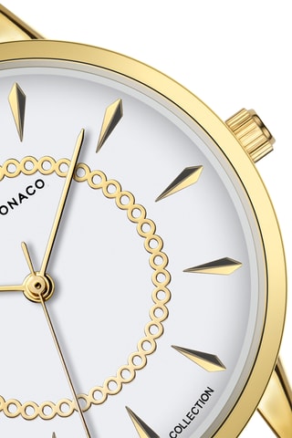 Stalen Quartz Horloge met Diamant - Monica Monaco