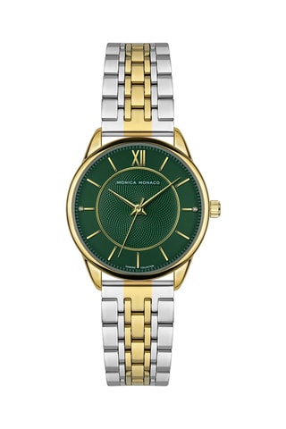 Stalen Quartz Horloge met Diamant - Monica Monaco