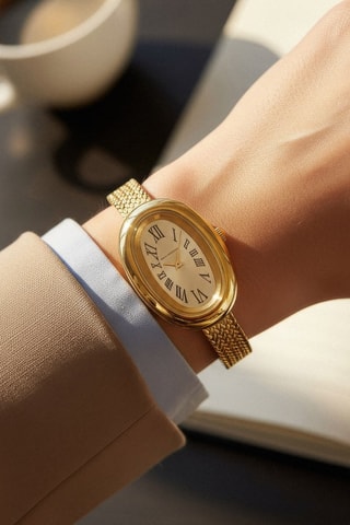 Stalen Quartz Horloge - Goudkleurig - Emily Westwood