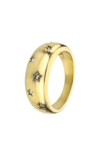 Ring - Goudkleurig en Wit - Maat 54 - Marc Malone