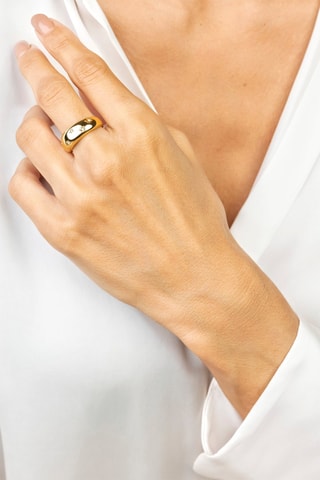 Ring - Goudkleurig en Wit - Maat 54 - Marc Malone
