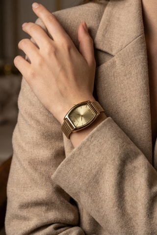 Stalen Quartz Horloge - Goudkleurig