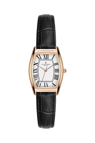 Leren Quartz Horloge - Zwart en Goudkleurig
