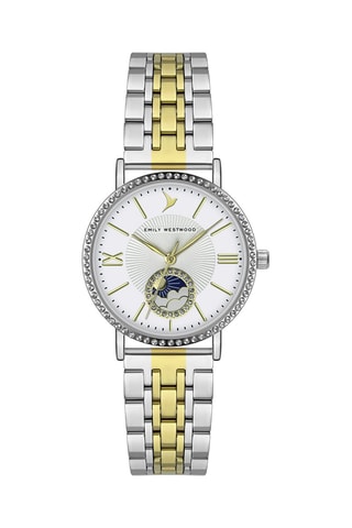 Stalen Quartz Horloge - Zilverkleurig en Goudkleurig - Emily Westwood