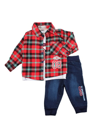 Conjunto de 3 piezas - Azul y rojo