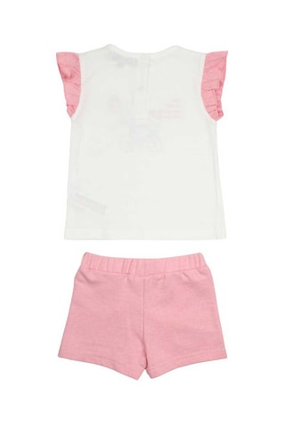 Camiseta y short - Blanco y rosa