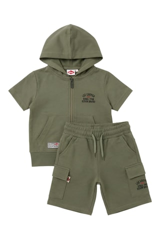 Sudadera con capucha y short - Caqui