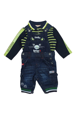 Polo de manga larga y peto - Azul y verde