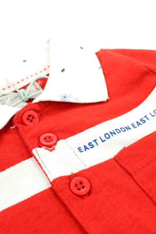 Polo y short - Blanco y rojo