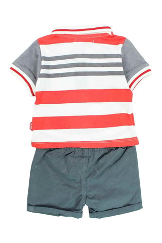 Camiseta y short - Gris y rojo