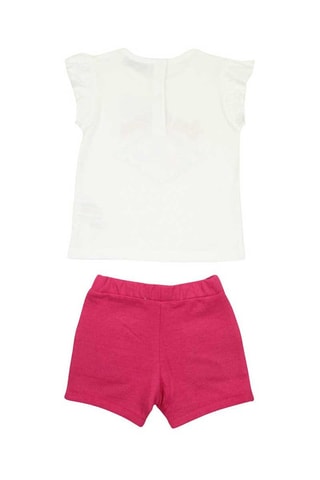 Camiseta y short - Blanco y rosa