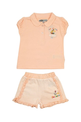 Polo y short - Blanco y rojo