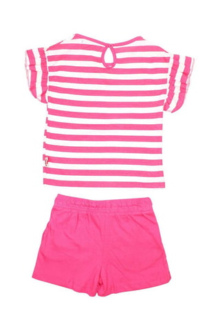 Camiseta y short - Blanco y rosa