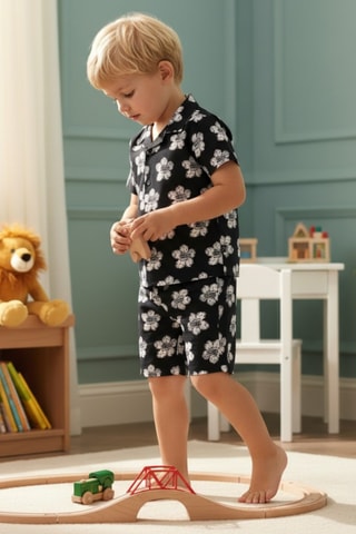 Camisa y bermudas - Negro