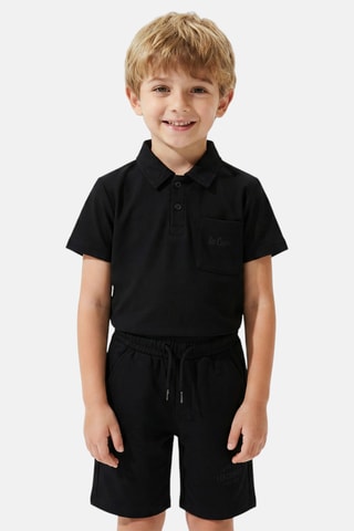 Polo y bermudas - Negro