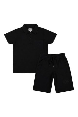 Polo y bermudas - Negro