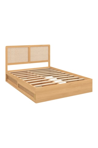 Letto contenitore con rete e testiera in canne Eve - Area materasso 140 x 190 cm