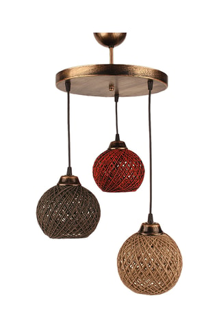 Lámpara de techo - Bronce y marrón - 3 x 60 W