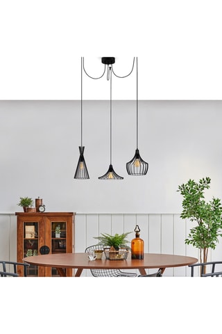 Lámpara de techo Mezopotamya - Negro - 3 x 40 W