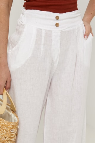Pantalón de lino - Blanco