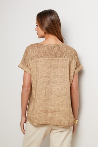 Top de lino - Camel