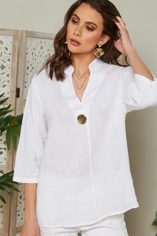 Blusa de lino - Blanco