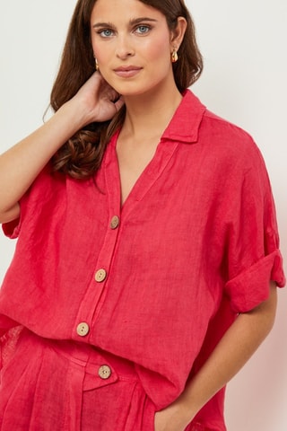 Camisa de lino - Coral