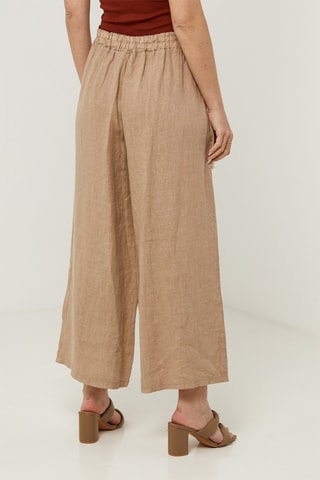 Pantalón de lino - Camel