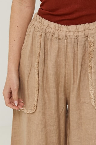 Pantalón de lino - Camel