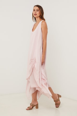Vestido asimétrico sin mangas - Rosa