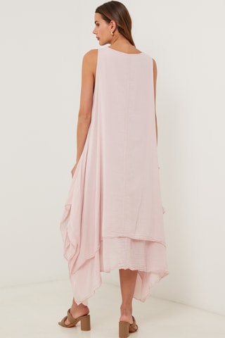 Vestido asimétrico sin mangas - Rosa
