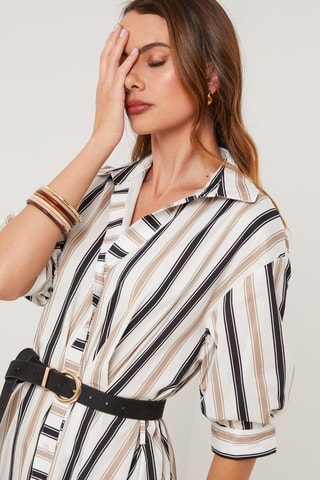 Vestido camisero - Negro y blanco