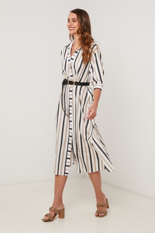 Vestido camisero - Negro y blanco