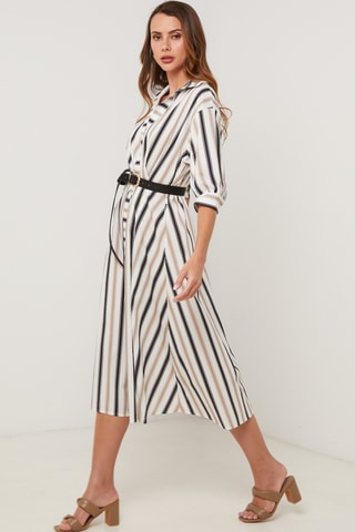 Vestido camisero - Negro y blanco