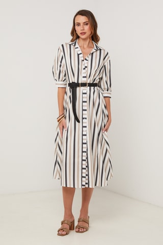 Vestido camisero - Negro y blanco