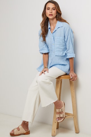 Camisa de lino - Azul