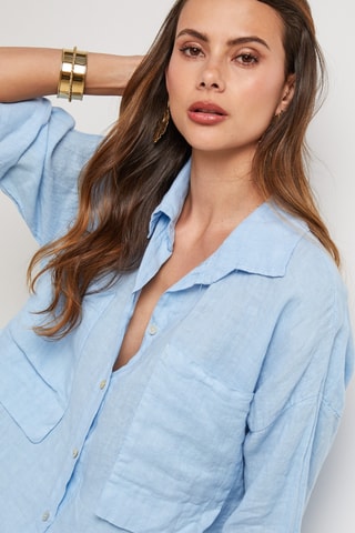 Camisa de lino - Azul