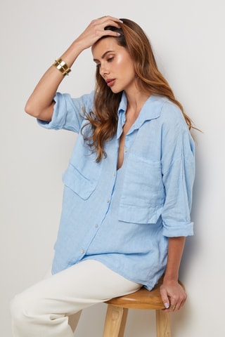 Camisa de lino - Azul