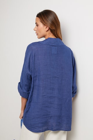 Camisa de lino - Azul marino