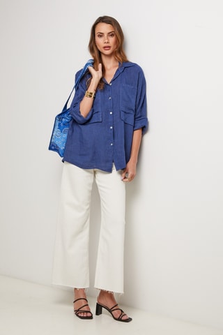 Camisa de lino - Azul marino