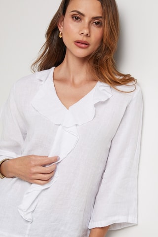 Top de lino - Blanco